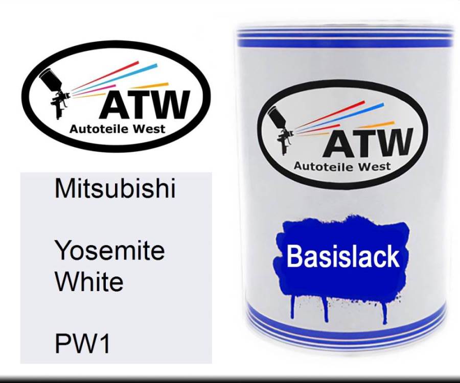 Mitsubishi, Yosemite White, PW1: 500ml Lackdose, von ATW Autoteile West.